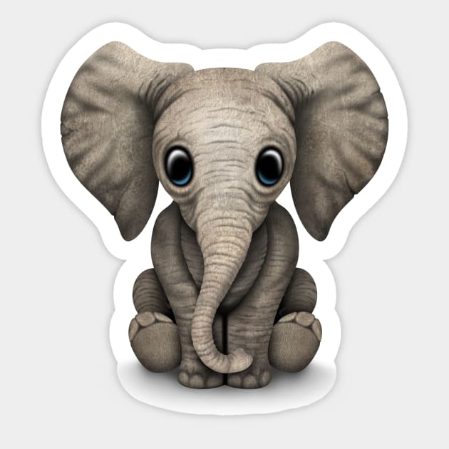 Cute Baby Elephant Calf Sticker by jeffbartels